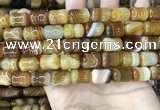 CAA4192 15.5 inches 11*15mm drum line agate gemstone beads