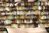 CAA4196 15.5 inches 9*14mm carved drum line agate gemstone beads