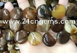 CAA4207 15.5 inches 20mm flat round line agate beads wholesale