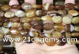 CAA4211 15.5 inches 10*14mm oval line agate beads wholesale