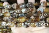 CAA4213 15.5 inches 13*18mm oval line agate beads wholesale