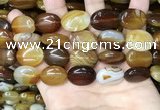 CAA4214 15.5 inches 15*20mm oval line agate beads wholesale