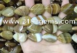 CAA4221 15.5 inches 18*25mm flat teardrop line agate beads wholesale