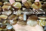 CAA4222 15.5 inches 22*30mm flat teardrop line agate beads wholesale