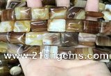 CAA4226 15.5 inches 13*18mm rectangle line agate beads wholesale