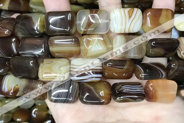 CAA4227 15.5 inches 15*20mm rectangle line agate beads wholesale