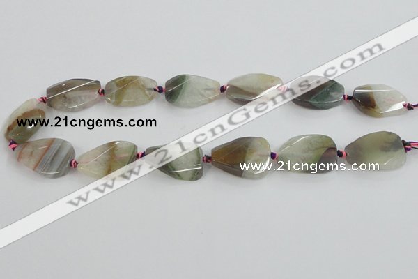 CAA427 22*30mm faceted & twisted teardrop agate druzy geode beads