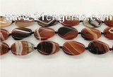 CAA4301 15.5 inches 25*30mm twisted oval line agate beads