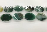 CAA4307 15.5 inches 30*40mm twisted oval line agate beads