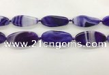 CAA4310 15.5 inches 25*50mm twisted oval line agate beads