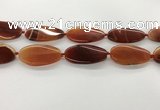 CAA4311 15.5 inches 25*50mm twisted oval line agate beads