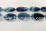 CAA4312 15.5 inches 25*45mm twisted oval line agate beads