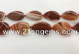 CAA4320 15.5 inches 30*40mm twisted oval line agate beads