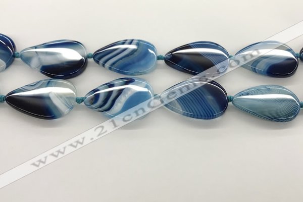 CAA4321 15.5 inches 30*40mm twisted oval line agate beads