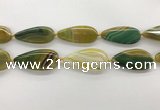 CAA4326 15.5 inches 25*50mm flat teardrop line agate beads