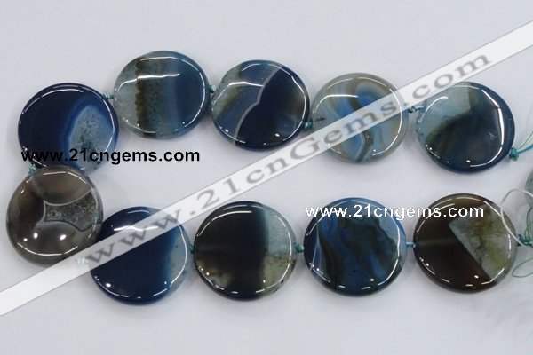 CAA433 15.5 inches 40mm flat round agate druzy geode beads