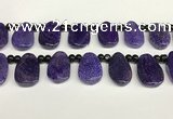 CAA4361 Top drilled 20*30mm freeform dragon veins agate beads