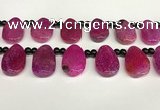 CAA4363 Top drilled 20*30mm freeform dragon veins agate beads