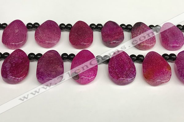 CAA4363 Top drilled 20*30mm freeform dragon veins agate beads