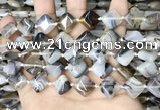 CAA4380 15.5 inches 12*12mm diamond Montana agate beads