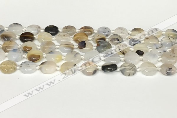 CAA4383 15.5 inches 12mm flat round Montana agate beads