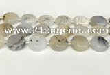 CAA4390 15.5 inches 25mm flat round Montana agate beads