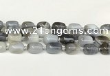 CAA4395 15.5 inches 15*20mm flat teardrop gray agate beads