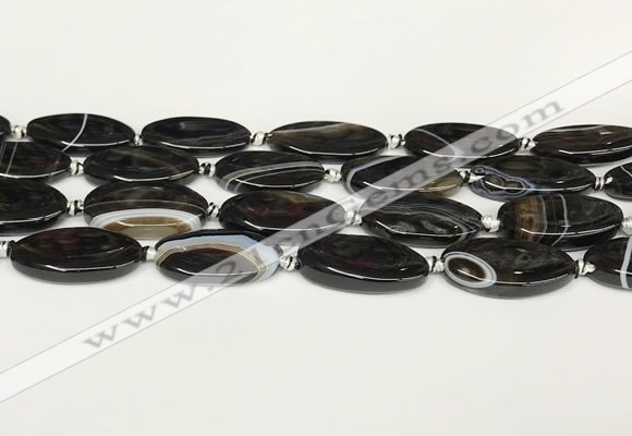 CAA4399 15.5 inches 16*30mm rectangle black banded agate beads