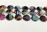 CAA4408 15.5 inches 20mm flat round agate druzy geode beads