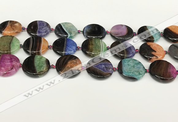 CAA4408 15.5 inches 20mm flat round agate druzy geode beads