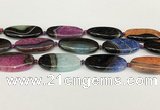 CAA4409 15.5 inches 20*40mm flat round agate druzy geode beads