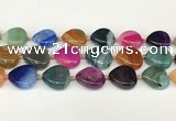 CAA4410 15.5 inches 20*20mm flat teardrop agate druzy geode beads