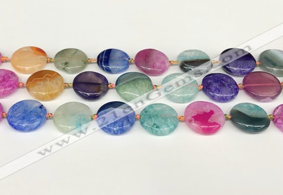 CAA4412 15.5 inches 20mm flat round agate druzy geode beads