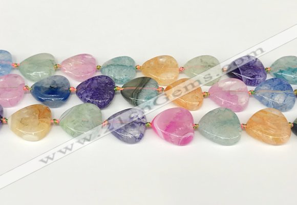 CAA4417 15.5 inches 20mm heart agate druzy geode beads