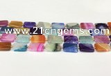 CAA4424 15.5 inches 13*18mm rectangle agate druzy geode beads