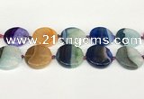 CAA4429 15.5 inches 30mm flat round agate druzy geode beads