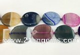 CAA4430 15.5 inches 35mm flat round agate druzy geode beads