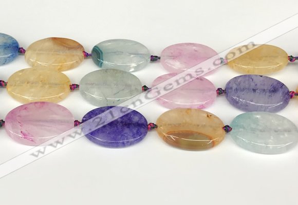 CAA4437 15.5 inches 25*35mm oval agate druzy geode beads