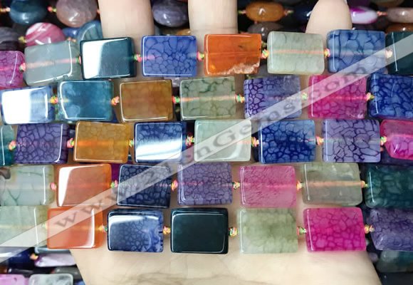 CAA4440 15.5 inches 12*16mm rectangle dragon veins agate beads