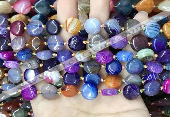 CAA4460 15.5 inches 12mm flat round dragon veins agate beads