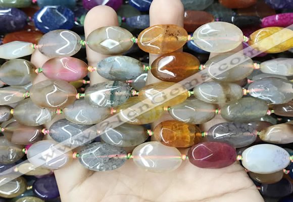 CAA4467 15.5 inches 13*20mm oval dragon veins agate beads