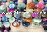 CAA4476 15.5 inches 15*20mm flat teardrop dragon veins agate beads