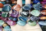 CAA4478 15.5 inches 18*25mm flat teardrop dragon veins agate beads