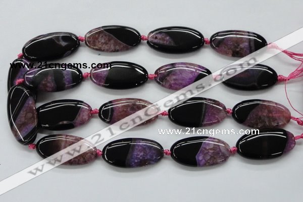 CAA448 15.5 inches 20*40mm oval agate druzy geode gemstone beads