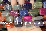 CAA4480 15.5 inches 15*20mm rectangle dragon veins agate beads