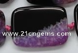 CAA450 15.5 inches 30*40mm rectangle agate druzy geode  beads