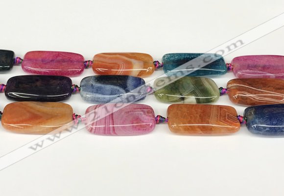 CAA4506 15.5 inches 13*30mm rectangle dragon veins agate beads