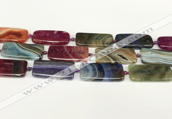 CAA4507 15.5 inches 20*40mm rectangle dragon veins agate beads