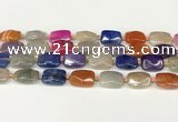 CAA4524 15.5 inches 13*18mm faceted rectangle dragon veins agate beads