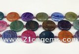 CAA4528 15.5 inches 25mm flat round dragon veins agate beads